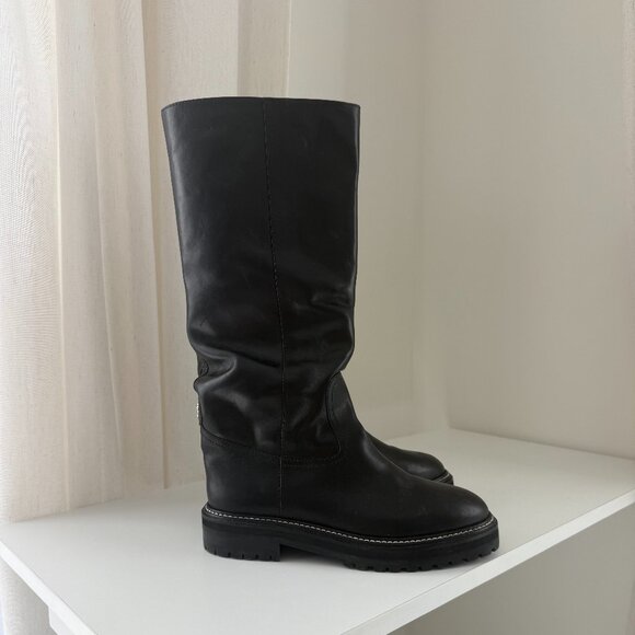 Jimmy Choo Black Leather Shirling Boots (Unworn) - Picture 1 of 6